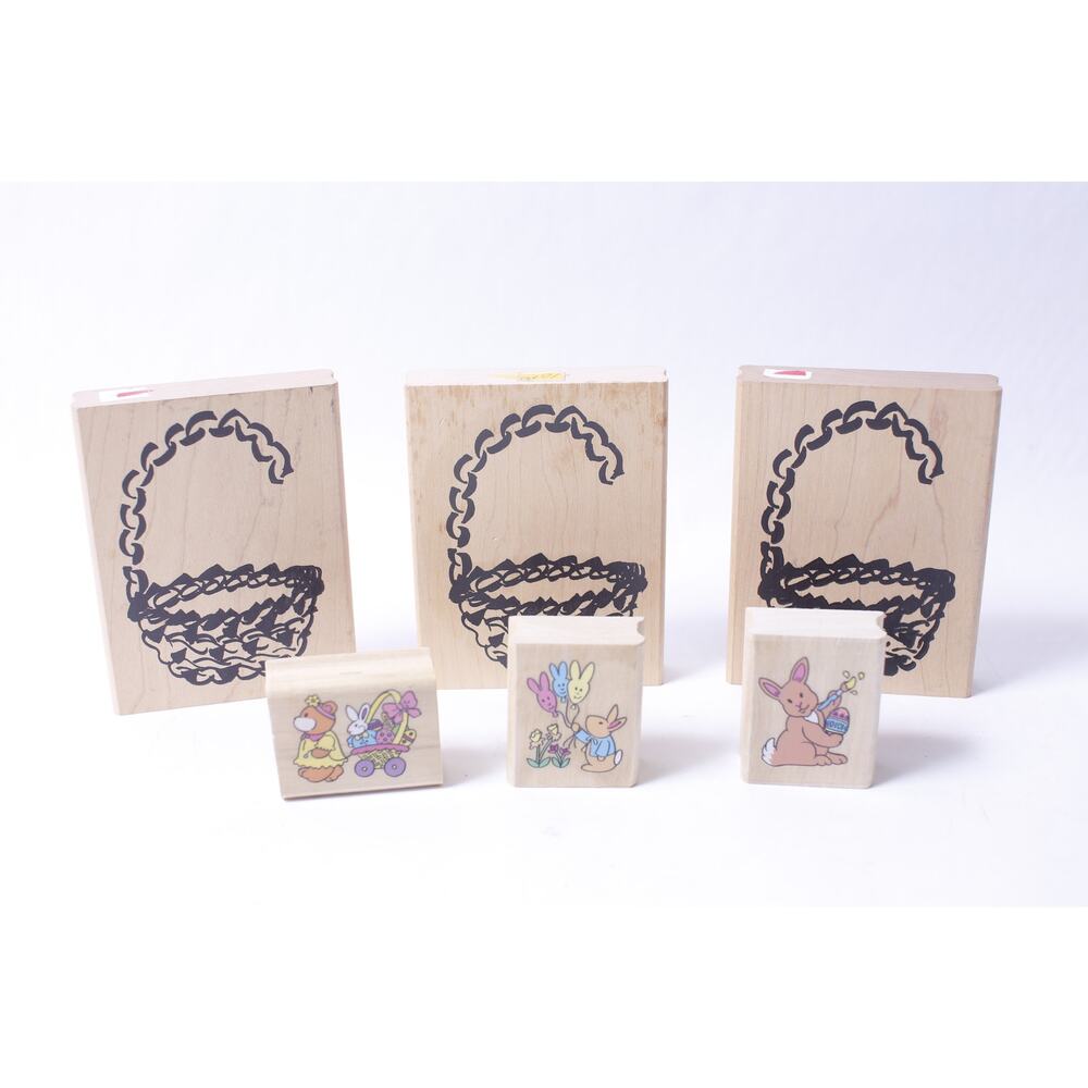 Easter Message Stamp Set Basket Cute Animals Scrapbooking ~ 260302-WH 1013